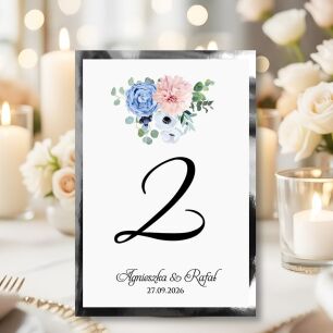 Numery Stołów KWIATY 1 ZŁOTO/SREBRO