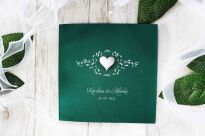 KW NW-59 SREBRNE SERCE ORNAMENT CIEMNA ZIELEŃ - 2