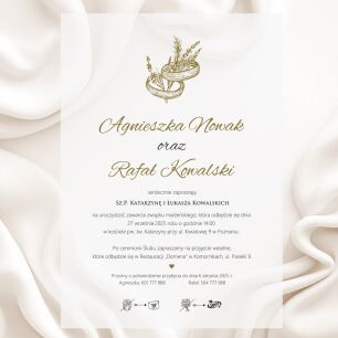 A5 ZAPROSZENIA OBRĄCZKI POLNE KWIATY KŁOS -70 KALKA