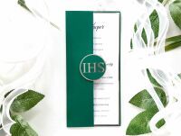 KOMUNIA DL SREBRO CIEMNA ZIELEŃ OKŁADKA IHS - 2