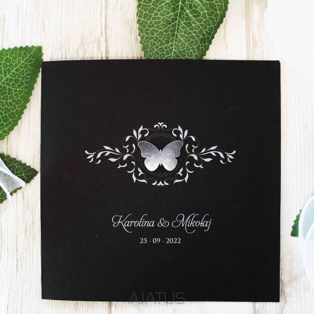 KW NW-51 SREBRNY MOTYL ORNAMENT CZARNE