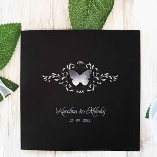 KW NW-51 SREBRNY MOTYL ORNAMENT CZARNE