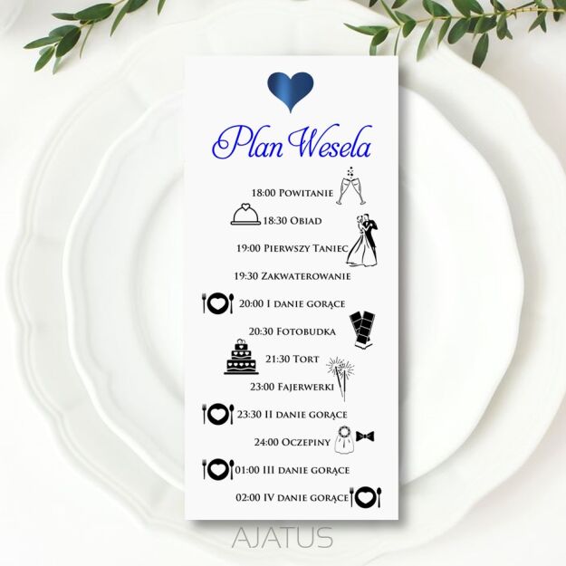 PLAN WESELA SERCE 3D GRANAT ZŁOTO/SREBRO