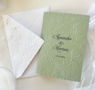 A6 ZAPROSZENIA TŁOCZENIE ZIELEŃ