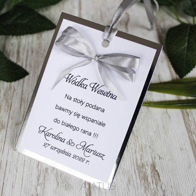 Zawieszki na alkohol SREBRO KOKARDKA 17 KOLORÓW