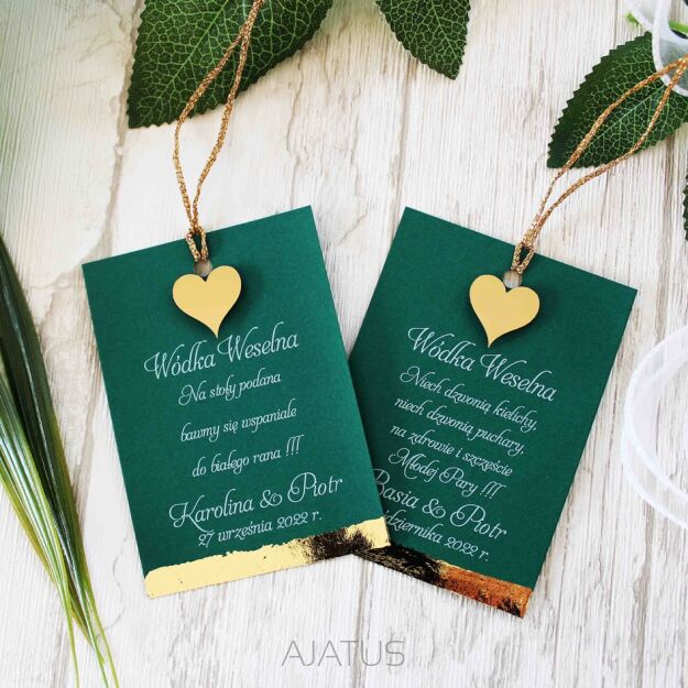 Zawieszki na alkohol JKZ GLAMOUR ZŁOTE SERCE 3D_CZ