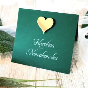 Winietki Seria JKZ GLAMOUR ZŁOTE SERCE 3D ciemna zieleń
