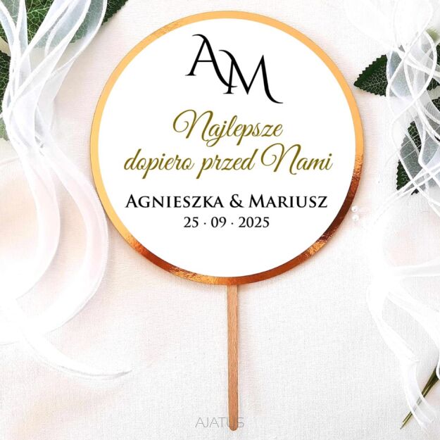 Topper na tort INICJAŁY -8