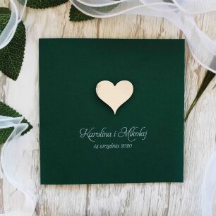 KW NW-16 SREBRNE SERCE CIEMNA ZIELEŃ