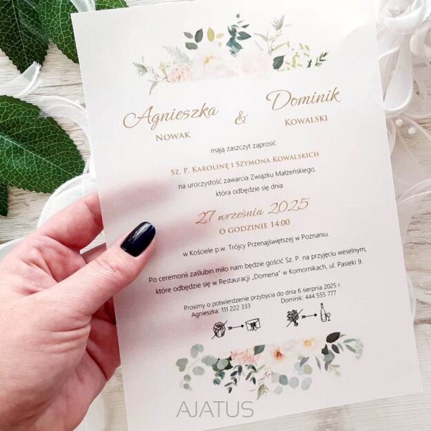 A5 ZAPROSZENIA RÓŻ KWIATY-86 KALKA