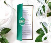 KOMUNIA DL ZŁOTO CIEMNA ZIELEŃ OKŁADKA IHS - 3