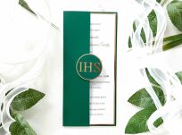 KOMUNIA DL ZŁOTO CIEMNA ZIELEŃ OKŁADKA IHS - 2