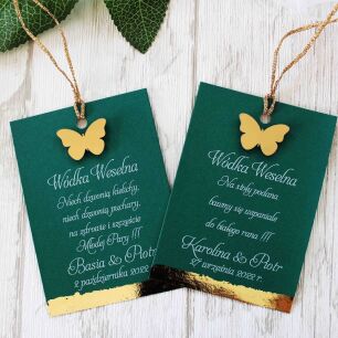 Zawieszki na alkohol JKZ GLAMOUR ZŁOTY MOTYL 3D_CZ