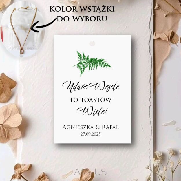 Zawieszki na alkohol PAPROĆ ZŁOTO/SREBRO/ECO