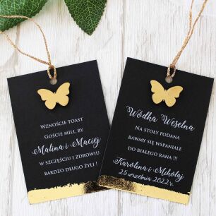 Zawieszki na alkohol JKZ GLAMOUR ZŁOTY MOTYL 3D_CB