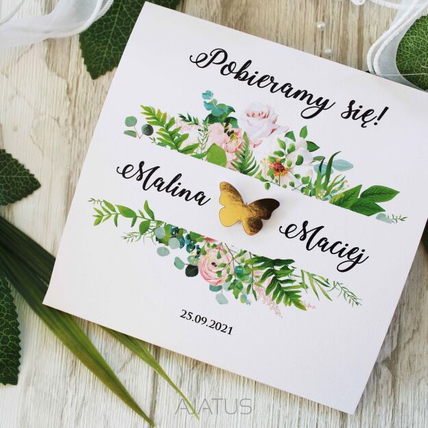 JKZ_KW-2 ZŁOTY MOTYL 3D kwiaty