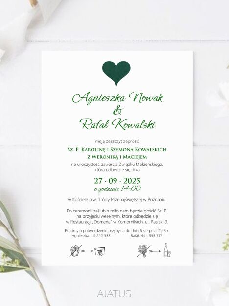 JKZ A6 CIEMNA ZIELEŃ SERCE 3D