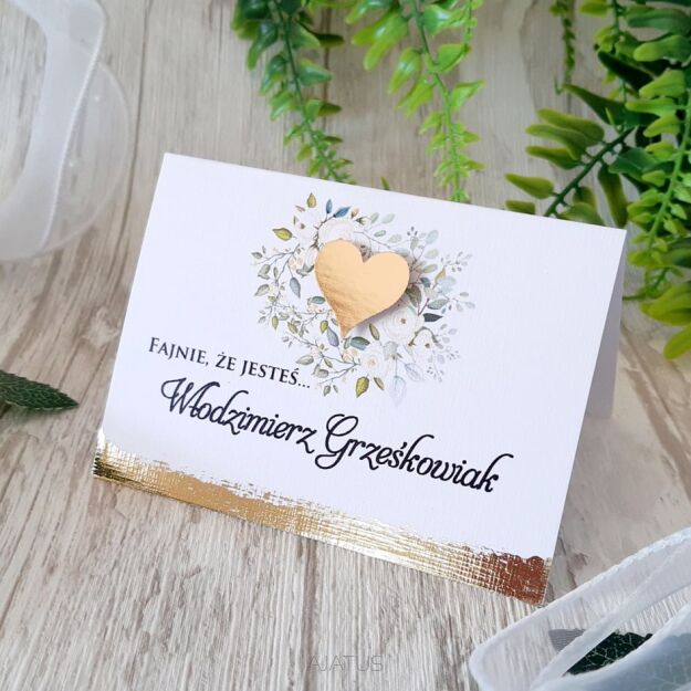 Winietki Seria KWIATY GLAMOUR ZŁOTE SERCE 3D