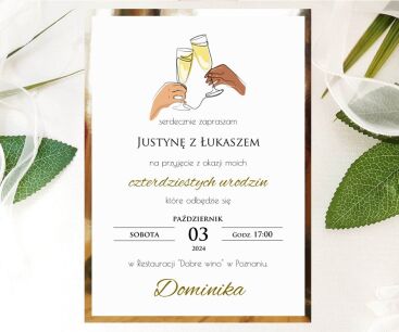 A6 ZAPROSZENIA URODZINY1 ZŁOTO/SREBRO