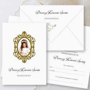 10 szt A6 składane ZAPROSZENIA KOMUNIA