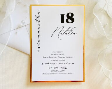 B6 ZAPROSZENIA URODZINY ZŁOTO
