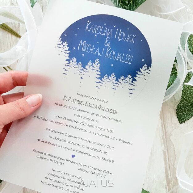 A5 ZAPROSZENIA zimowe -50 KALKA