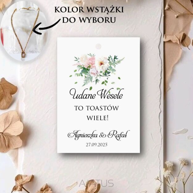 Zawieszki na alkohol KWIATY 2/ZŁOTO/SREBRO