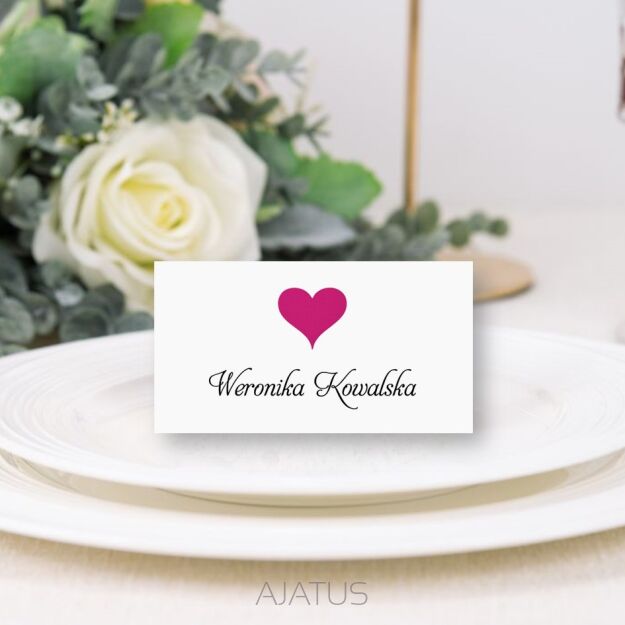 Winietki SERCE FUKSJA ZŁOTE/SREBRNE