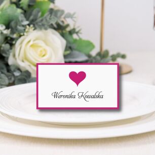 Winietki SERCE FUKSJA ZŁOTE/SREBRNE