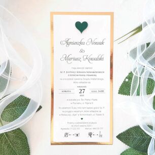 JKZ DL ZŁOTO SERCE 3D CIEMNA ZIELEŃ