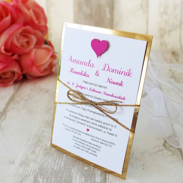 JKZ ZŁOTO SERCE FUKSJA/AMARANT