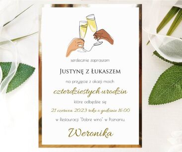 A6 ZAPROSZENIA URODZINY2 ZŁOTO/SREBRO
