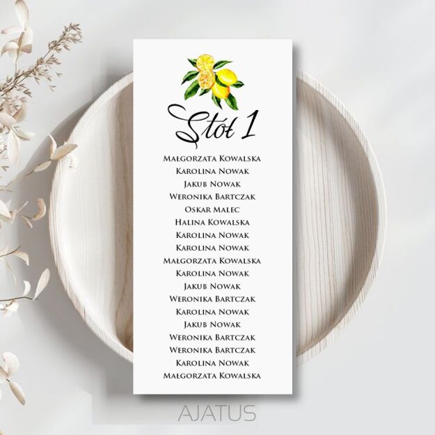 PLAN STOŁÓW CYTRYNY  ZŁOTO/SREBRO