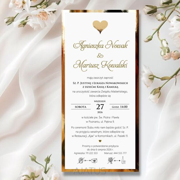 JKZ DL ZŁOTO SERCE 3D ZŁOTE