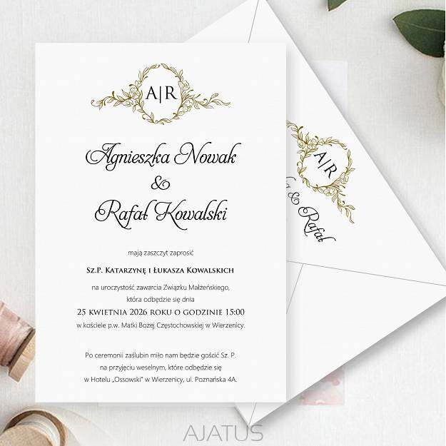 KOD005 ZAPROSZENIA FORMAT B6 ORNAMENT