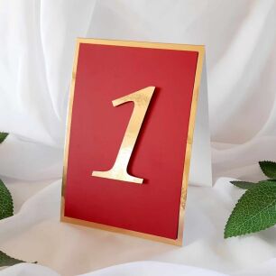 Numery Stołów BORDO ZŁOTO numery 3D