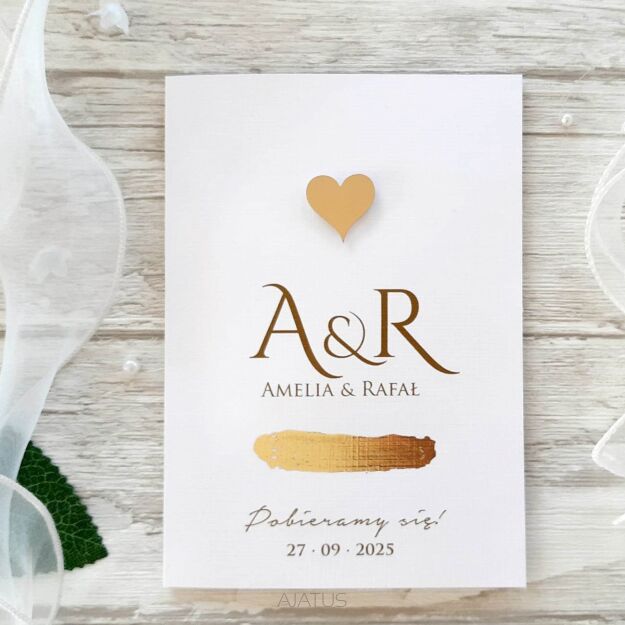 JKZ SK A6 ZŁOTE SERDUSZKO 3D INICJAŁY