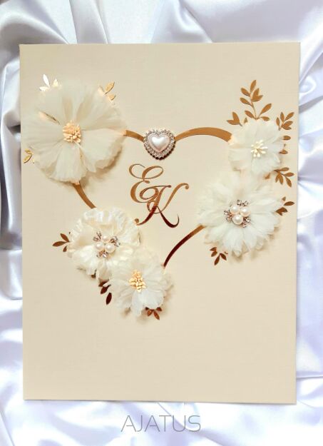 Karta na ślub z inicjałami