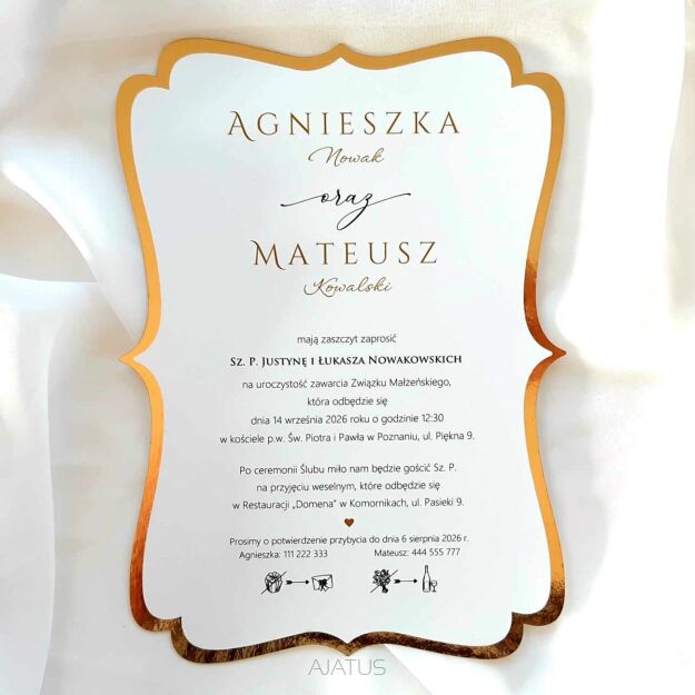ZAPROSZENIA JKZ A5 ZŁOTE laser