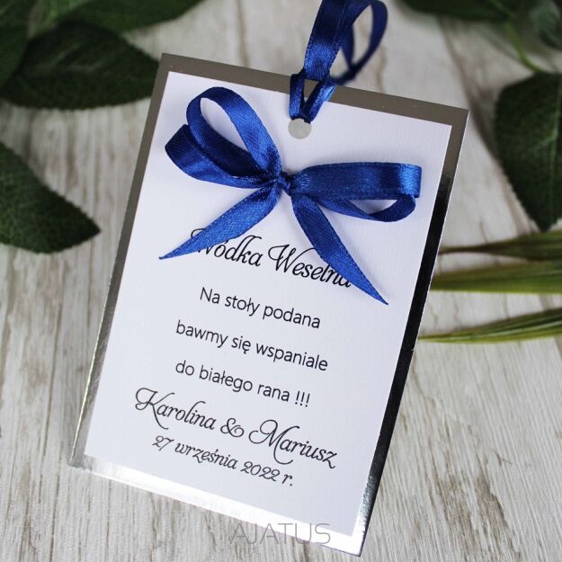 Zawieszki na alkohol SREBRO KOKARDKA 17 KOLORÓW