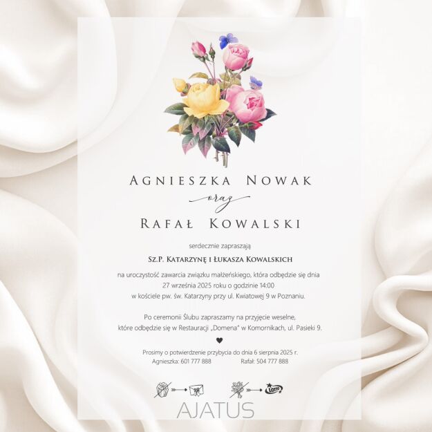 A5 ZAPROSZENIA KWIATY - 64 KALKA