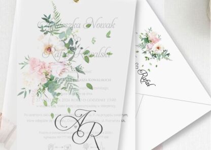 Wzory kwiatów jako motyw zaproszeń ślubnych